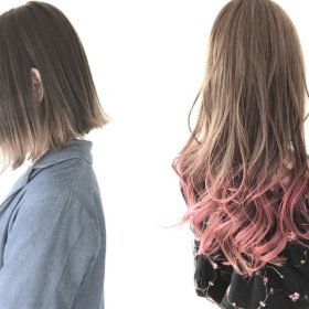エンドカラー（裾カラー）の女性2人