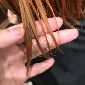 ブリーチ1回後の髪