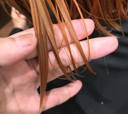 ブリーチ1回後の髪