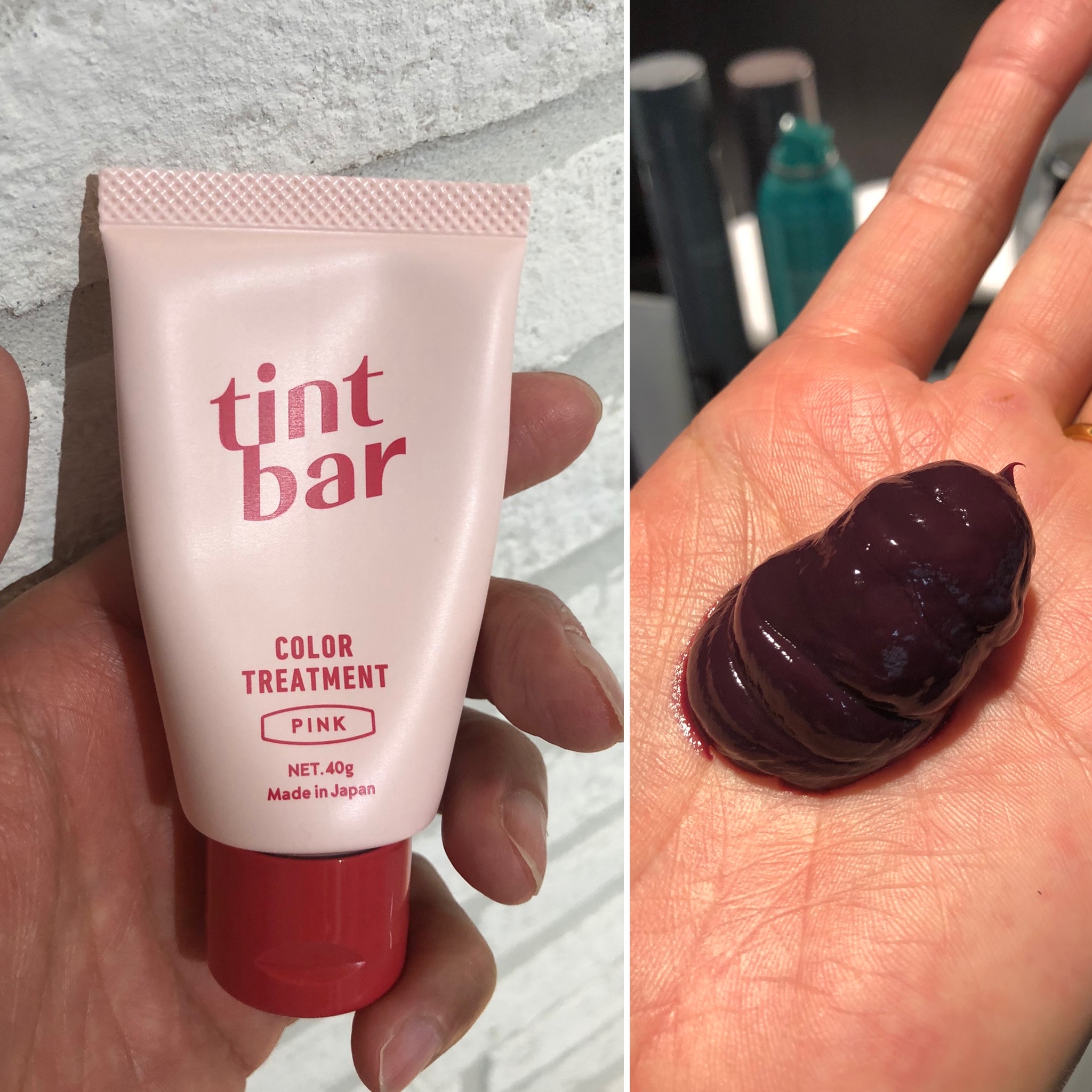 【ティントバーカラートリートメント☆ピンク】ハイトーンに褪色している方のカラー前に試してみた♪
