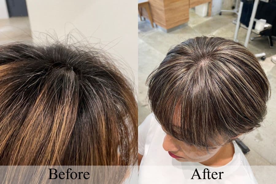 ハーフ白髪ハイライト