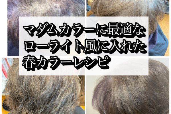 マダムカラーに最適なローライト風に入れた春カラーレシピ