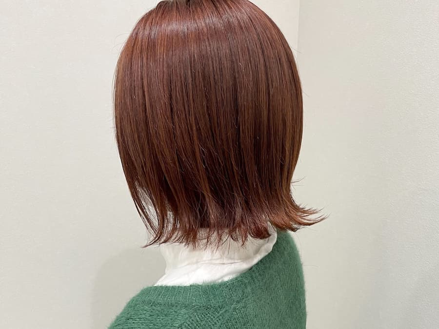 ボブ × オレンジベージュ
