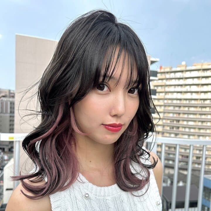 ピンクのインナーカラー