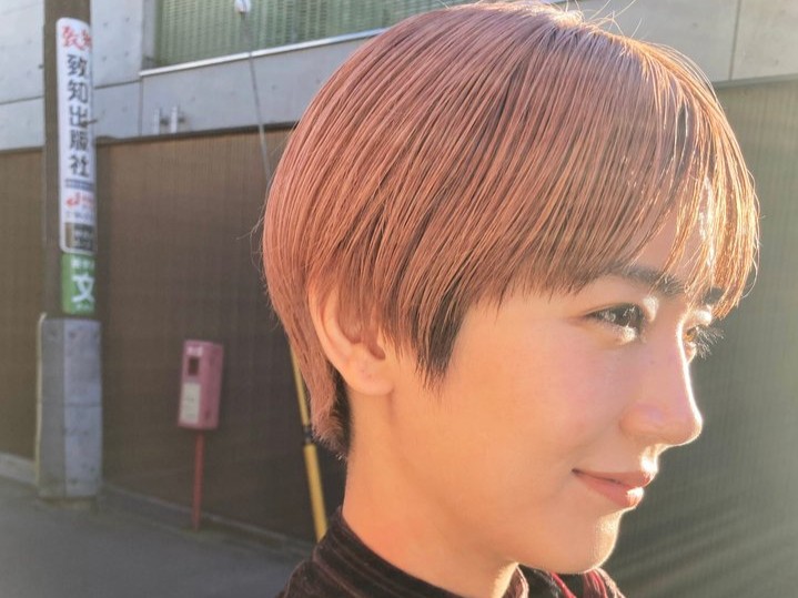 ショート × コーラルピンク