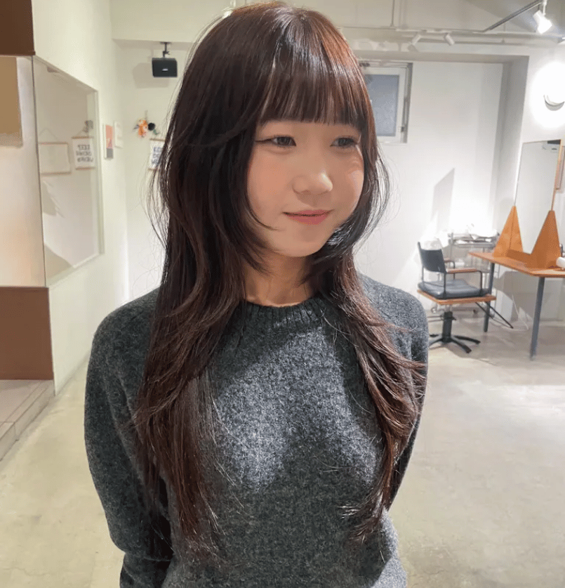 8トーンのチョコレートグラデーションヘアカラー