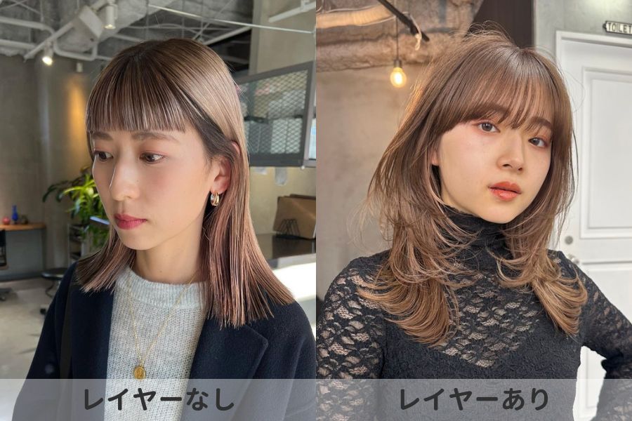 レイヤーなしとレイヤーありの比較